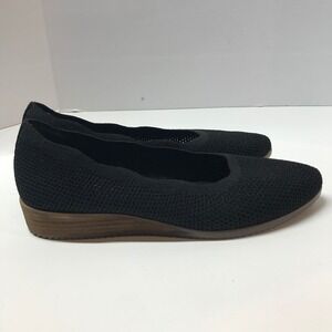 Skechers Cleo 2.0 Love Spell Black Sparkle Knit Wedge Flats 158802 Womens 11